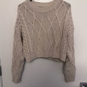Aeropostale Cable Knit Sweater in Cream